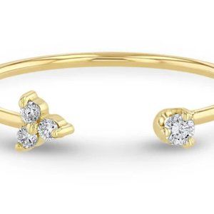 Zoe Chicco - 14k yellow gold Prong Diamond Trio & Single Diamond Open Ring - 6